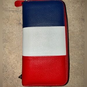 Red, White, and Blue Zip-Around Wallet